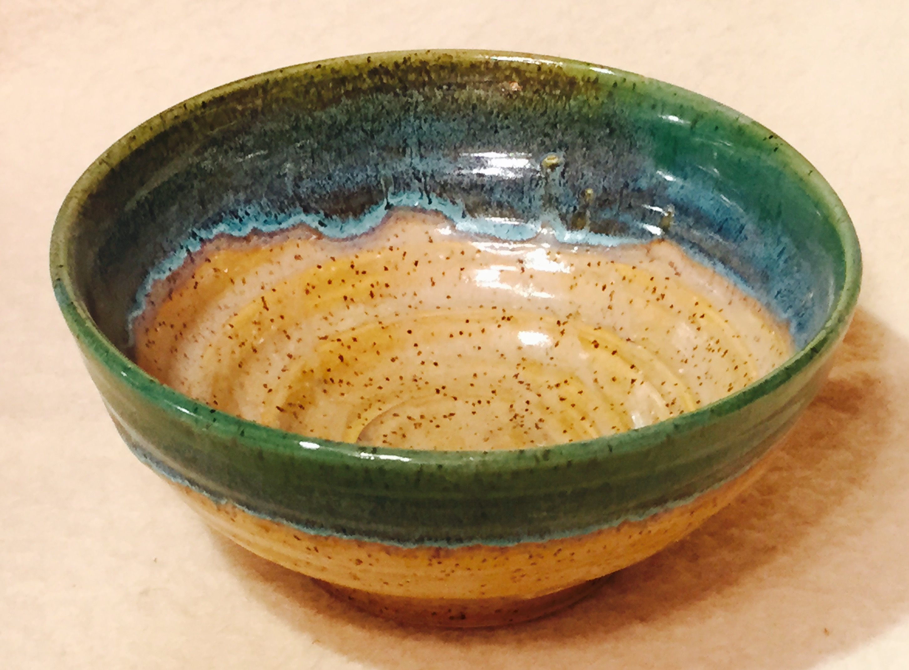 Bowl, Serving, Medium, Brown with Green Drip.jpg