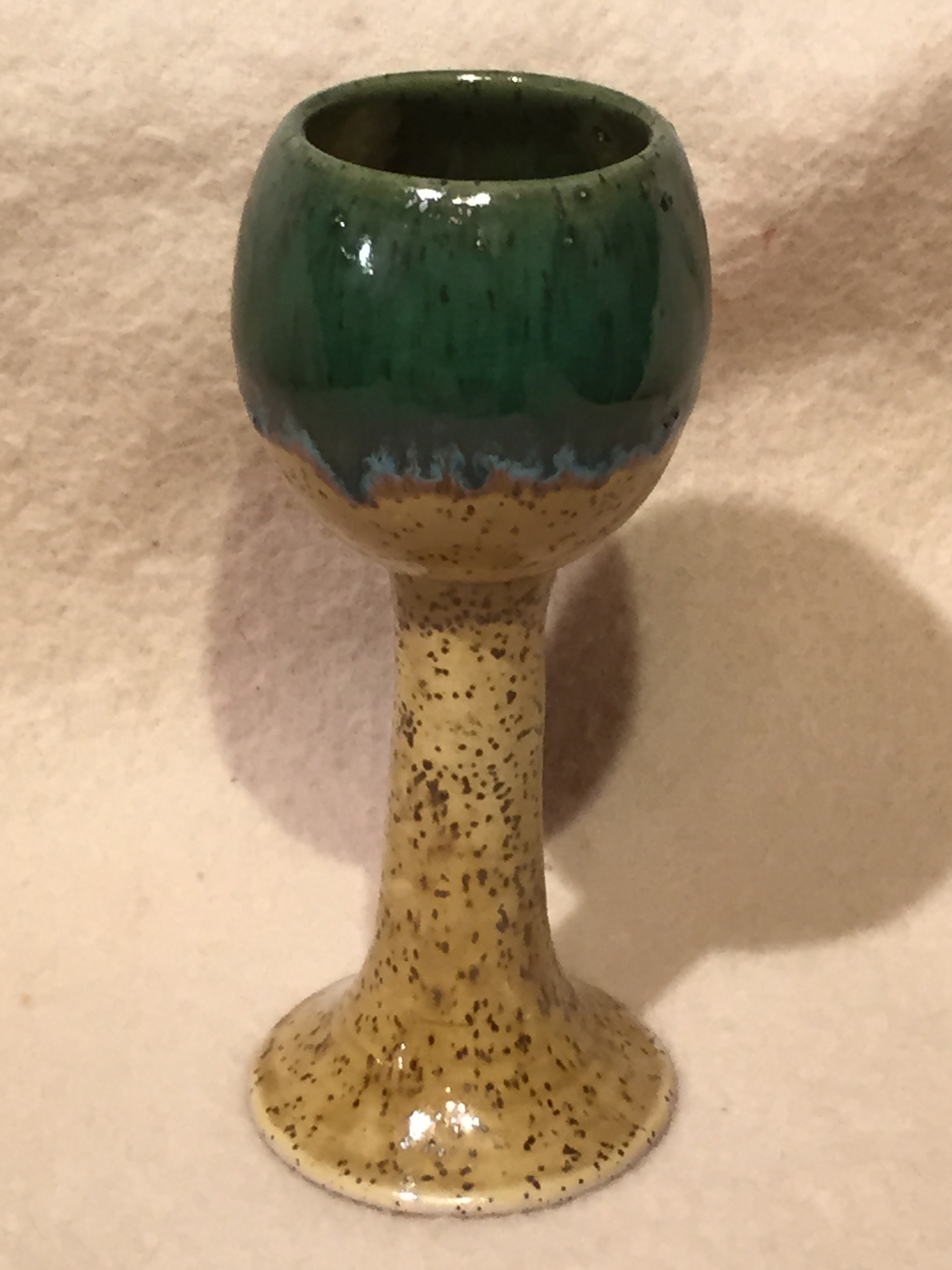 Jar, Garlic, Brown with Green Drip