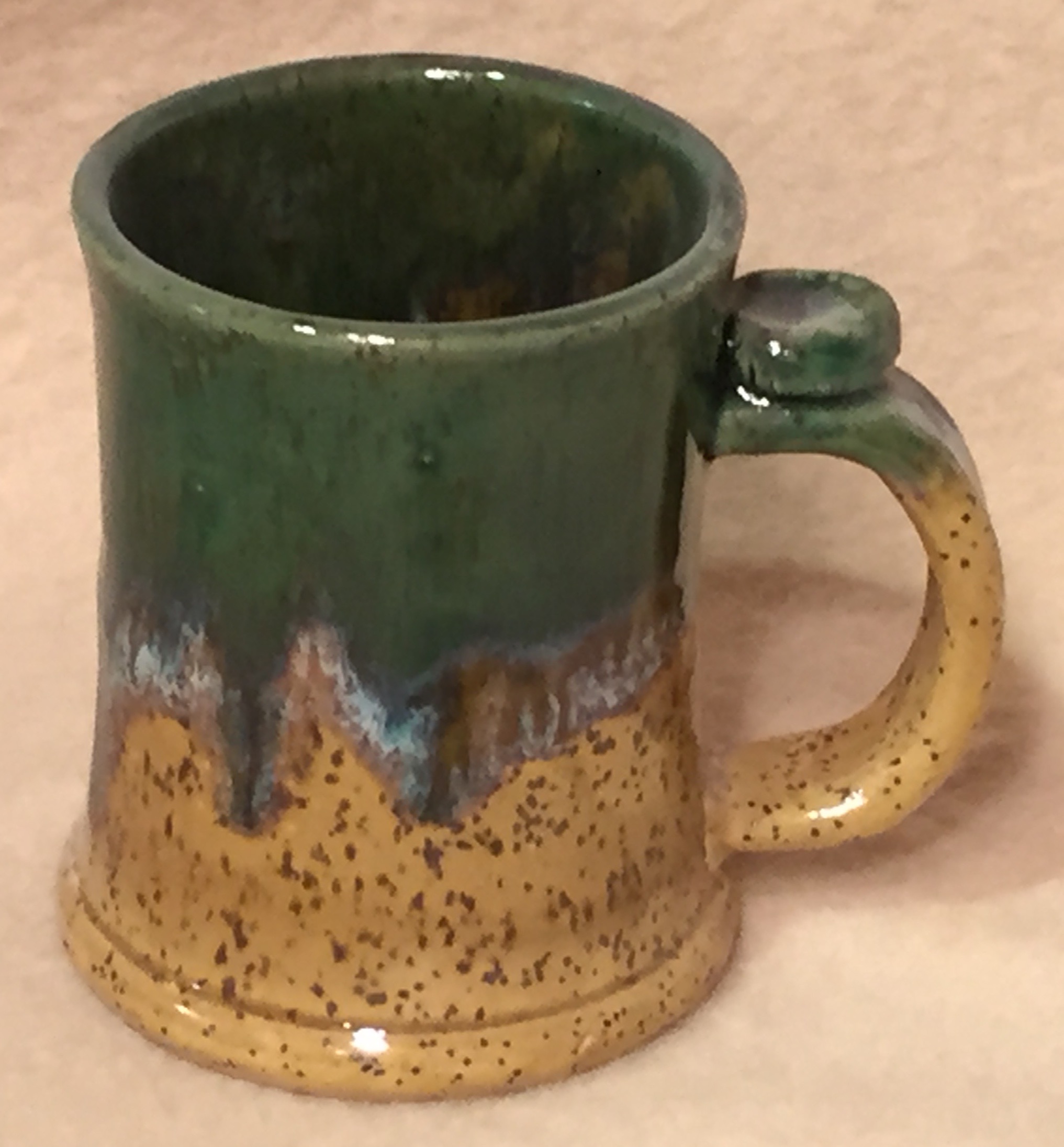 Mug, Beer Brown & Green Drip.jpg