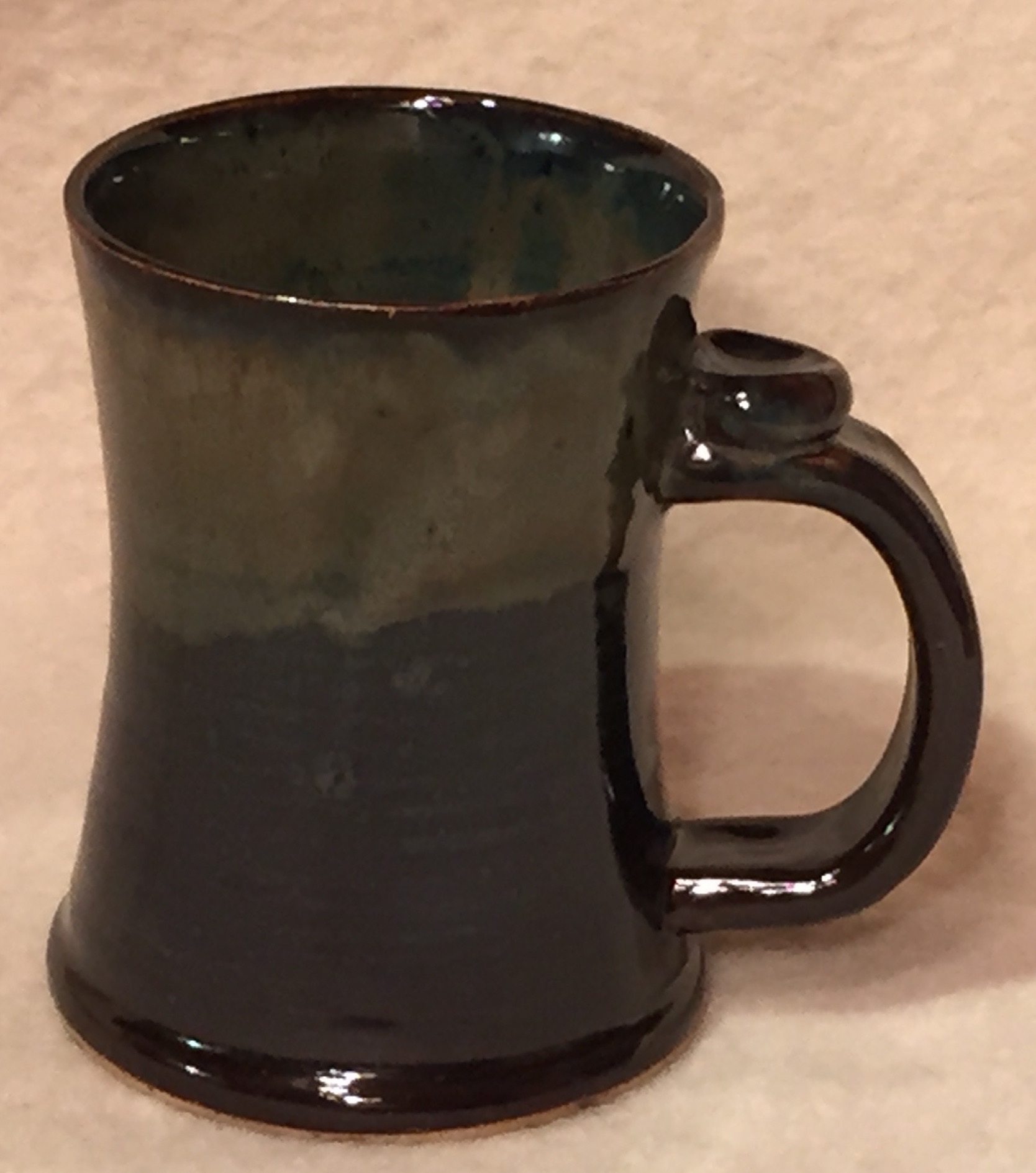 Mug, Beer, Black with Brown Drip