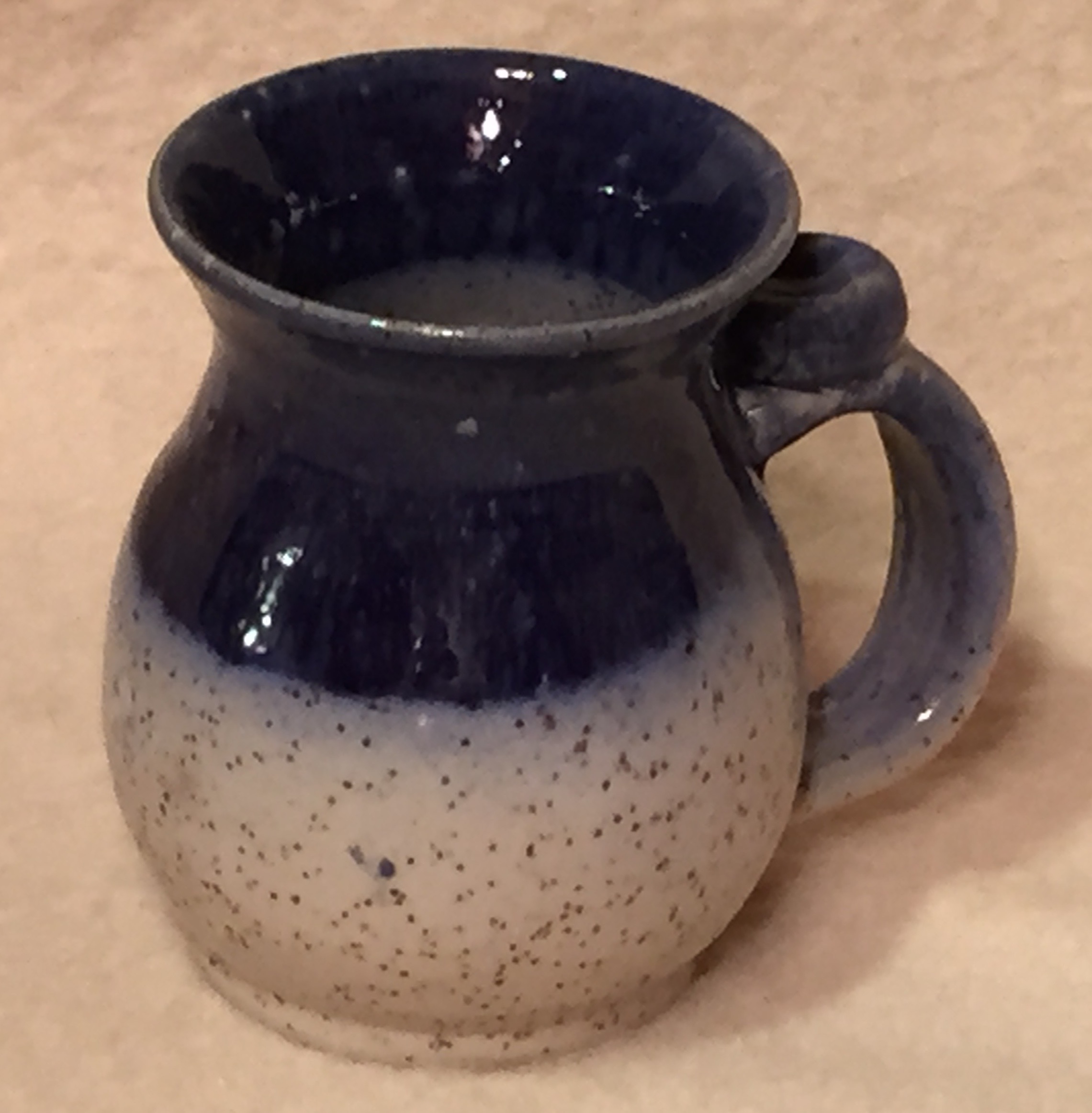 Mug, Belly, Blue & White